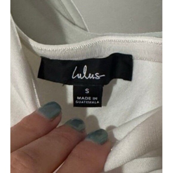 LULUS How Much I Care White Off The Shoulder Midi Dress Size SMALL NWOT - Picture 6 of 7